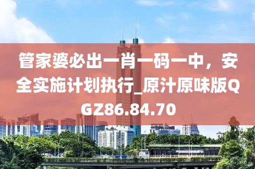 管家婆必出一肖一碼一中，安全實施計劃執(zhí)行_原汁原味版QGZ86.84.70