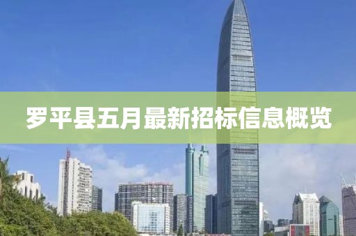 羅平縣五月最新招標信息概覽