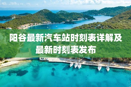 陽(yáng)谷最新汽車(chē)站時(shí)刻表詳解及最新時(shí)刻表發(fā)布