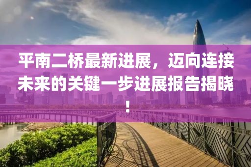 平南二橋最新進展，邁向連接未來的關鍵一步進展報告揭曉！