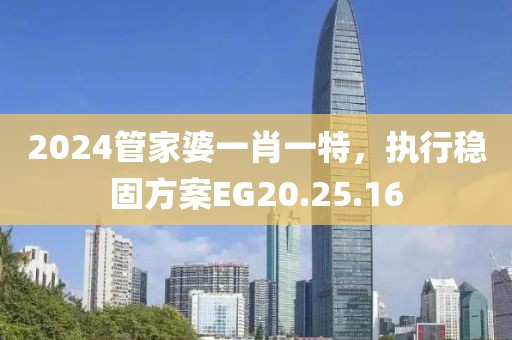 2024管家婆一肖一特，執(zhí)行穩(wěn)固方案EG20.25.16